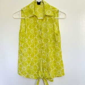 Ann Taylor Lime Green Sleeveless Blouse